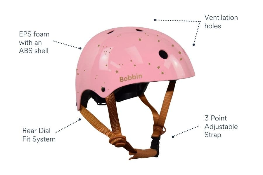 Starling Bike Pink Helmet with Golden Stars - Image 2